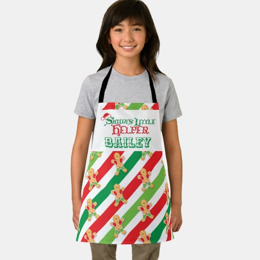 Kleine helper bakend gingerbrood rood groen schort (Insitu)
