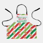 Kleine helper bakend gingerbrood rood groen schort (Voorkant)