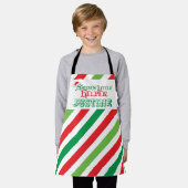 Kleine helper die rode groene strepen bakt schort (Gedragen)