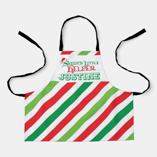 Kleine helper die rode groene strepen bakt schort (Voorkant)