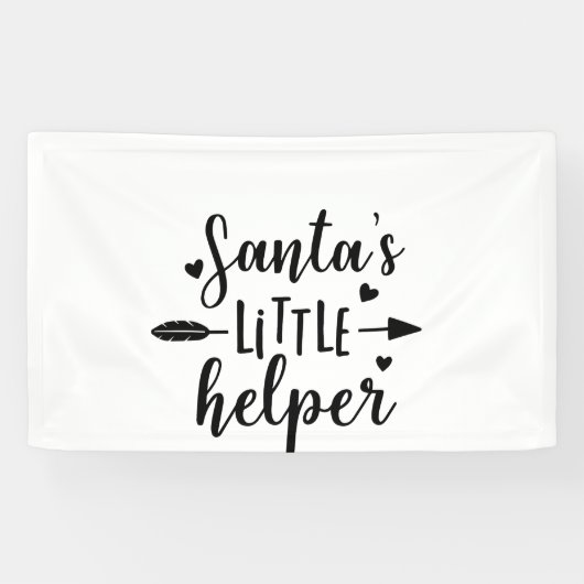 Kleine Helper Zwangerschapsaankondiging van Kerstm Spandoek (Horizontaal)
