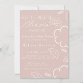 Kleine hemel baby shower roze kaart (Voorkant)