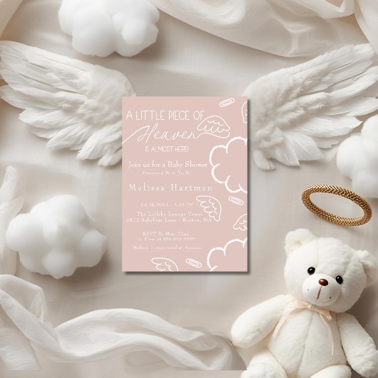 Kleine Hemelstuk roze babyshower Kaart