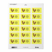 Kleine hen retouradres etiket (Full Sheet)