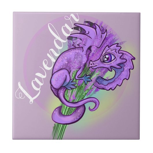 Kleine Herb Garden Dragon Lavendar Tegeltje (Voorkant)