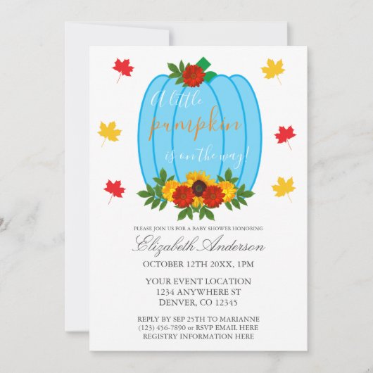 Kleine Herfst Baby shower Kaart (Voorkant)