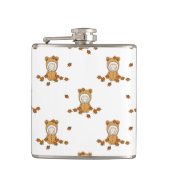 Kleine herfst baby's in afvallende bladeren heupfles (Voorkant)