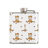 Kleine herfst baby's in afvallende bladeren heupfles (Achterkant)