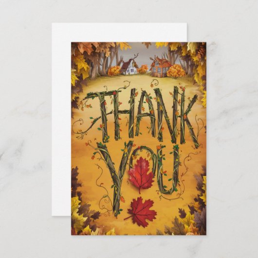 kleine Herfst in het najaar Bedankkaart (Voorkant / Achterkant)