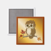 Kleine herfst Whoo Uil Magneet (Voorkant / Achterkant)
