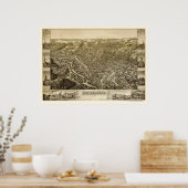 Kleine Herfsten, NY Panoramic Map - 1881 Poster (Keuken)