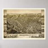 Kleine Herfsten, NY Panoramic Map - 1881 Poster (Voorkant)