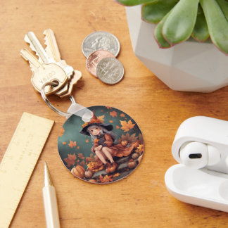 Kleine herfstheks sleutelhanger