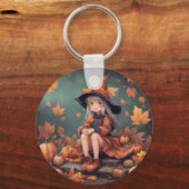 Kleine herfstheks sleutelhanger (Voorkant)