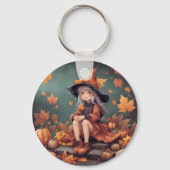 Kleine herfstheks sleutelhanger (Achterkant)