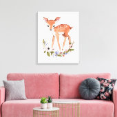 Kleine herten canvas kunst aan de muur (Insitu (Woonkamer))
