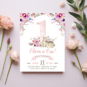 Kleine Herten Eerste Verjaardagsfeest Foto uitnodi Uitnodiging Briefkaart