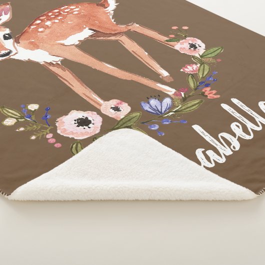 Kleine herten gepersonaliseerde naam baby sherpa d sherpa deken (3/4)