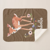 Kleine herten gepersonaliseerde naam baby sherpa d sherpa deken (Voorkant (horizontaal))