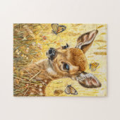 Kleine herten in insectenrijke weide legpuzzel (Horizontaal)