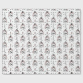 Kleine hidjameisjes met vleermuizen en eigenaars cadeaupapier (Vlak)