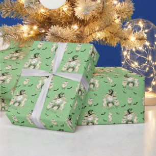Kleine hidjameisjes met vleermuizen en eigenaars cadeaupapier
