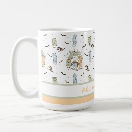 Kleine hidjameisjes met vleermuizen en eigenaars koffiemok (Links)