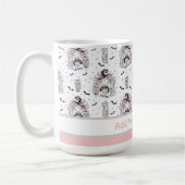 Kleine hidjameisjes met vleermuizen en eigenaars koffiemok (Links)