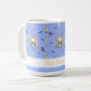 Kleine hidjameisjes met vleermuizen en eigenaars koffiemok