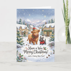 Kleine Highland Kerstkaart Kaart