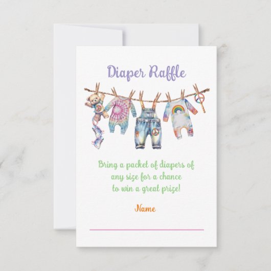 Kleine Hippie Tye Kleurstof Clothesline Luier Raff Kaart (Voorkant)