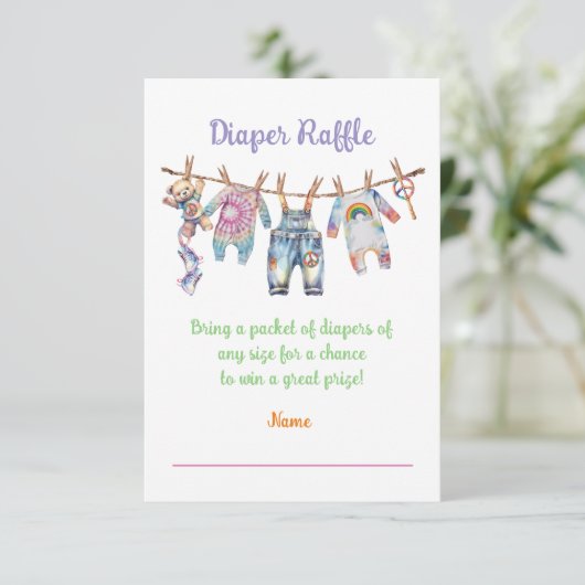 Kleine Hippie Tye Kleurstof Clothesline Luier Raff Kaart (Staand voorkant)