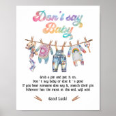 Kleine hippie waslijn zegt geen Baby Poster (Voorkant)