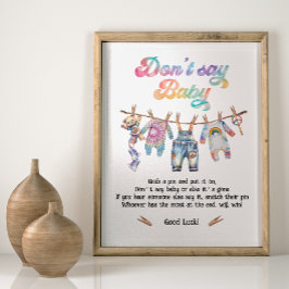 Kleine hippie waslijn zegt geen Baby Poster