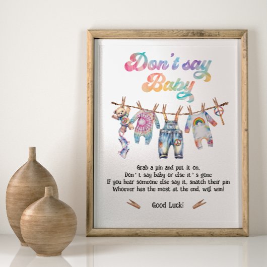 Kleine hippie waslijn zegt geen Baby Poster