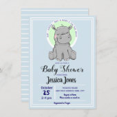 Kleine hippo-babyschoeiseluitvindingen kaart (Voorkant / Achterkant)