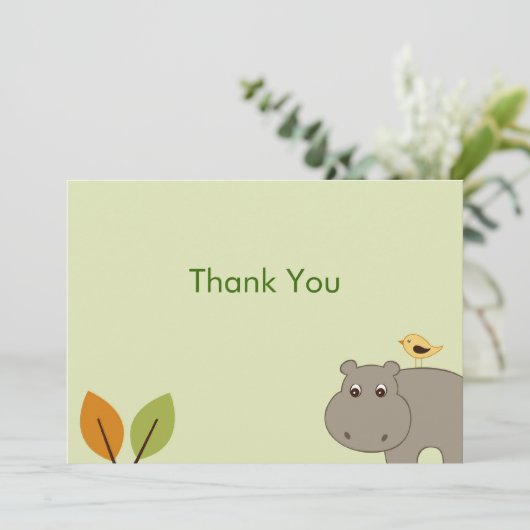 Kleine hippo-flatje dankzij briefkaarten (Staand voorkant)