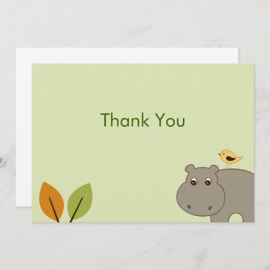 Kleine hippo-flatje dankzij briefkaarten (Voorkant / Achterkant)