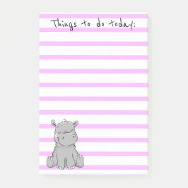 Kleine hippo-lijst bevestigen post-it® notes