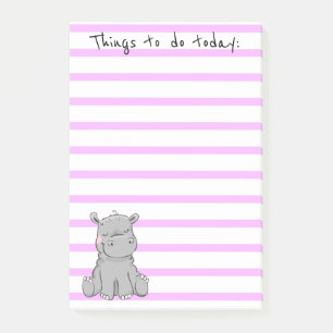 Kleine hippo-lijst bevestigen post-it® notes