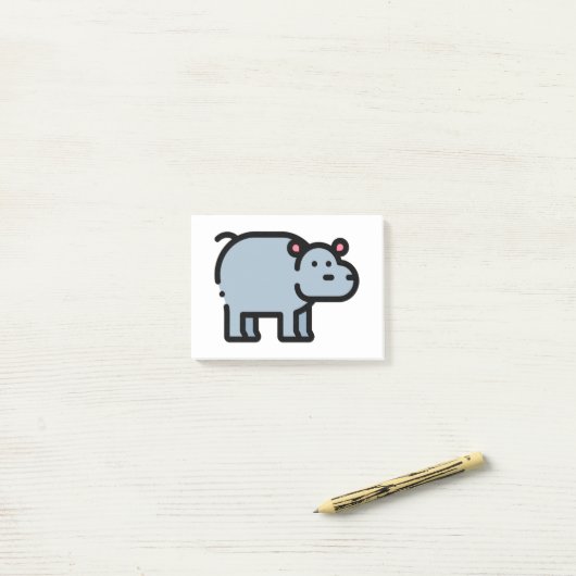 Kleine Hippopotamus Post-it® Notes (Op bureau)