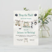 Kleine hockeyspeler Verjaardagsfeestje Kleding Kaart (Staand voorkant)