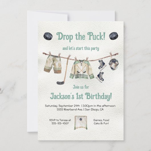 Kleine hockeyspeler Verjaardagsfeestje Kleding Kaart (Voorkant)