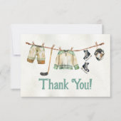 Kleine Hockeyspeler Wasmachine Bedankbriefje Kaart (Voorkant)