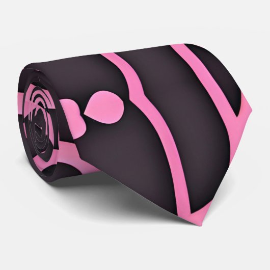 Kleine hoeveelheid koraal roze Waterverf Patter Stropdas (Opgerold)