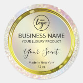 Kleine holografische reservekopschriften ronde sticker (Voorkant)