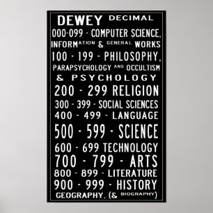 Kleine Home Library Dewey Decimal Busroll Poster