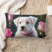 Kleine hond en Roos Collectie Kussen (Deken)