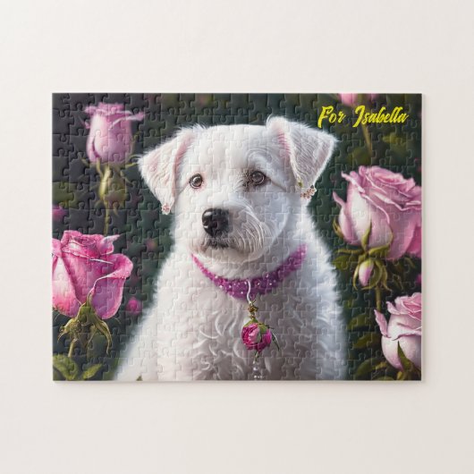 Kleine hond en Roos Collectie Legpuzzel (Horizontaal)