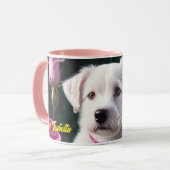 Kleine hond en Roos Collectie Mok (Voorkant links)